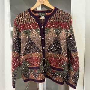 South Wool Cardigan Handknit Cardigan - Size M